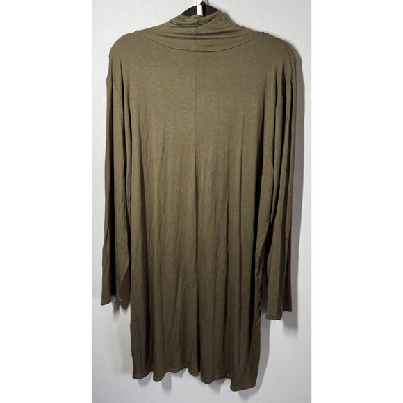 NWT Boohoo Roll Neck Jersey T-Shirt Dress Womens Plus 24 Green Long Sleeve Casua - Picture 2 of 9